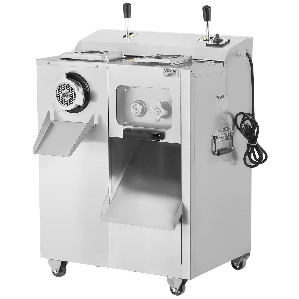 Size 22 stainless steel commercial meat grinder and slicer with feed tray