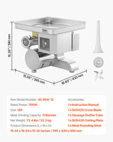 Mince extruded from the grinding head into a tray
