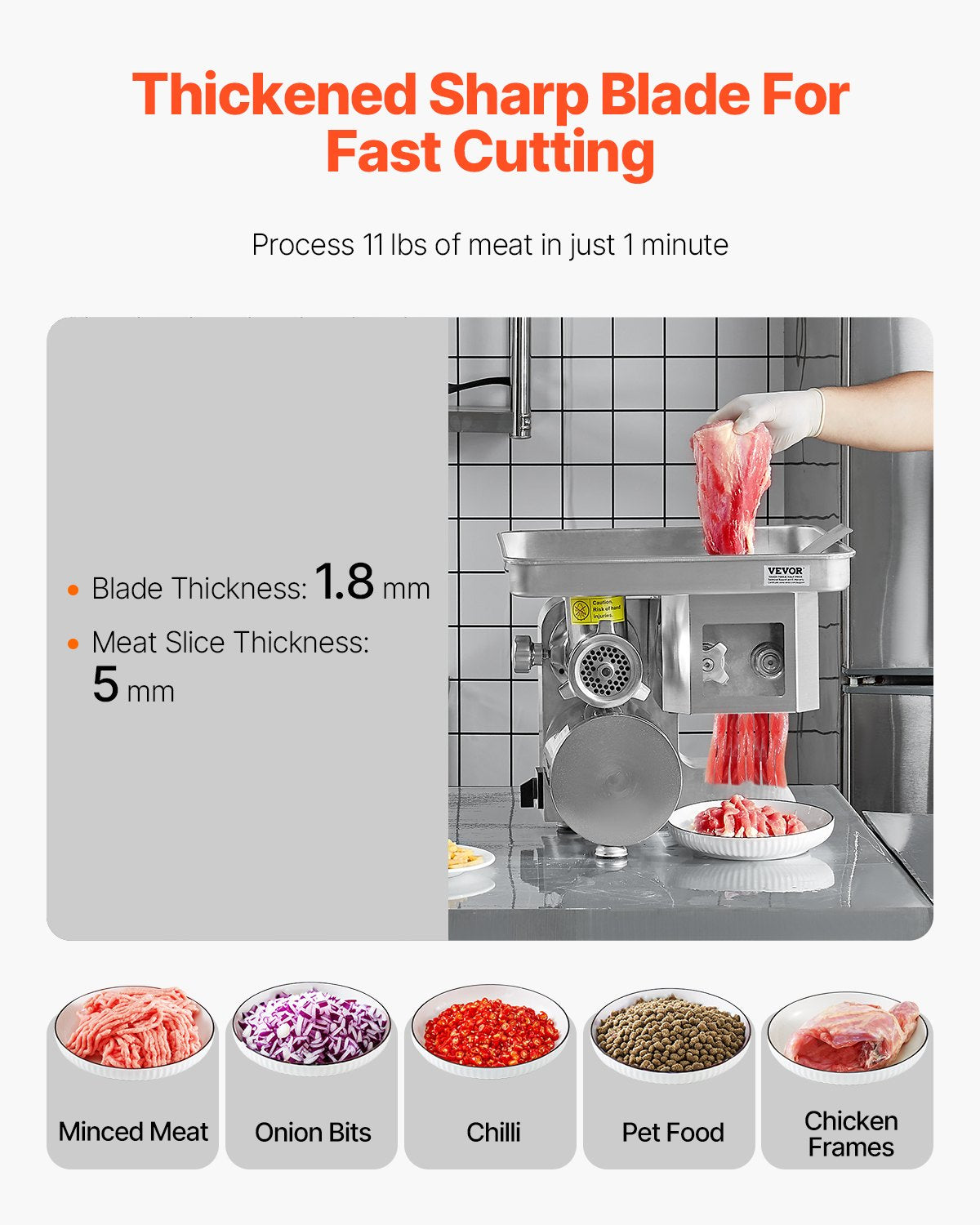 Grinding head and auger of the 700 W meat processing machine