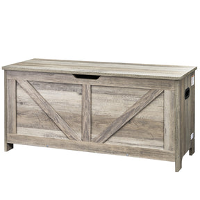 Gray wooden kids toy box storage bench chest - view 1