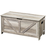 Gray wooden kids toy box storage bench chest - view 9