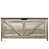 Gray wooden kids toy box storage bench chest - view 10