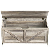 Gray wooden kids toy box storage bench chest - view 11