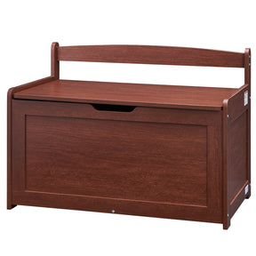 Cherry wooden kids toy box storage bench chest - view 1