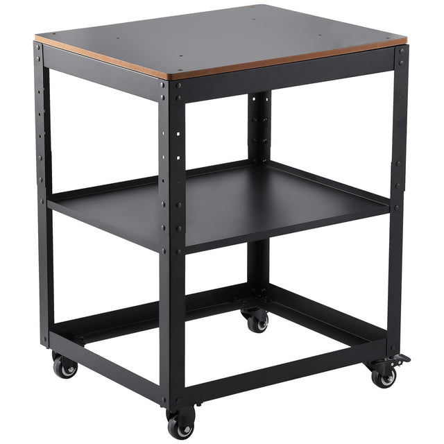 Rolling planer stand with storage shelf and casters