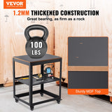 Rolling planer stand with storage shelf and casters