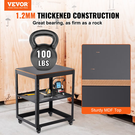 Rolling planer stand with storage shelf and casters