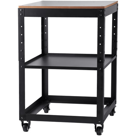 Rolling planer stand with storage shelf and casters