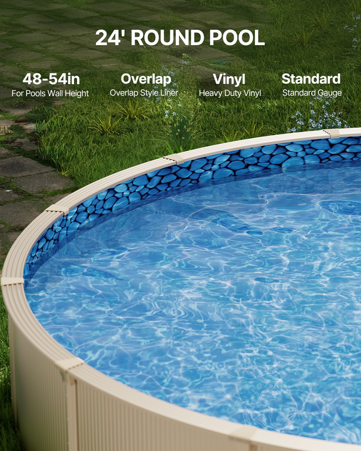 Salir Round Pool Liner, 24ft Overlap Style
