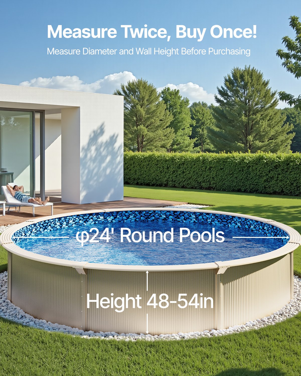 Salir Round Pool Liner, 24ft Overlap Style