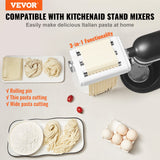 Pasta sheet roller attachment fitted to a stand mixer
