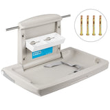 Wall mounted fold down baby change station in grey