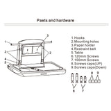 Wall mounted fold down baby change station in grey