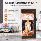 Portable far infrared sauna tent, 1400W with foldable chair