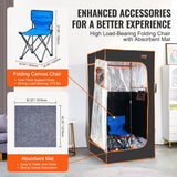 Portable far infrared sauna tent, 1400W with foldable chair