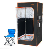 Portable far infrared sauna tent, 1400W with foldable chair