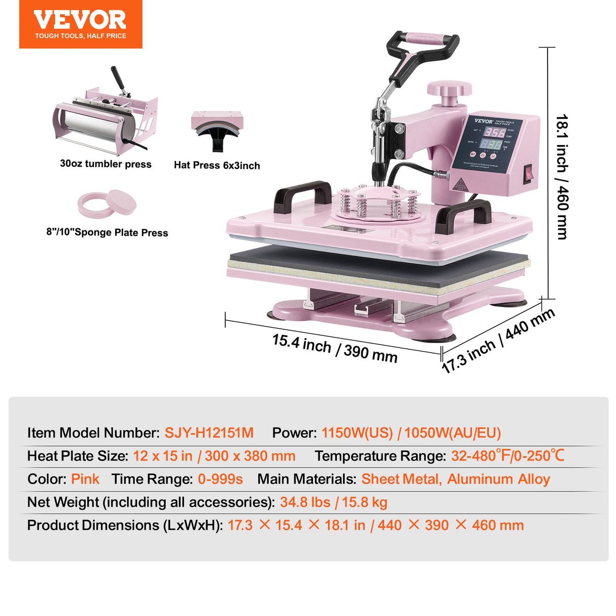 Ceramic plate attachment supplied with the 5 in 1 heat press