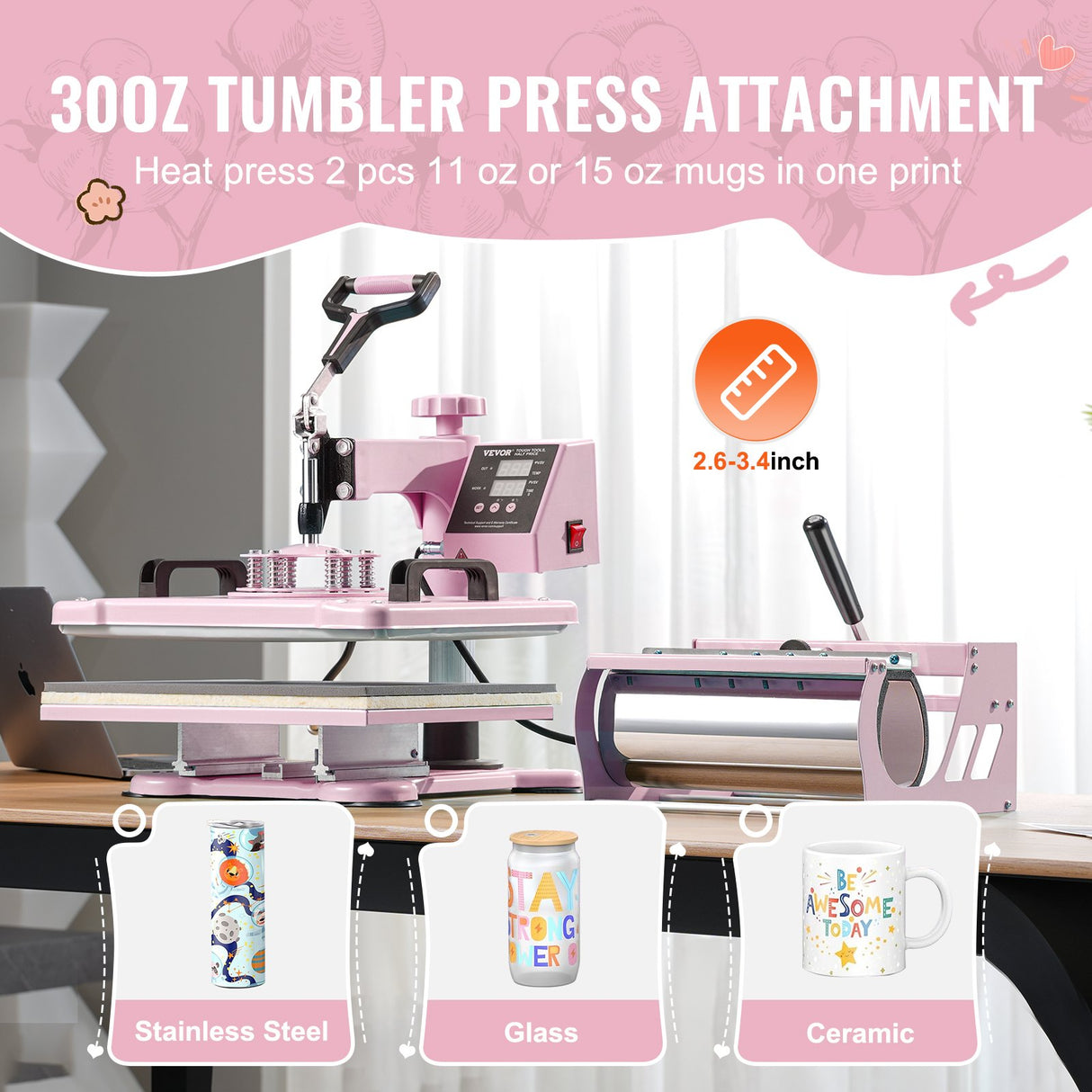 30 oz tumbler press attachment holding two mugs at once