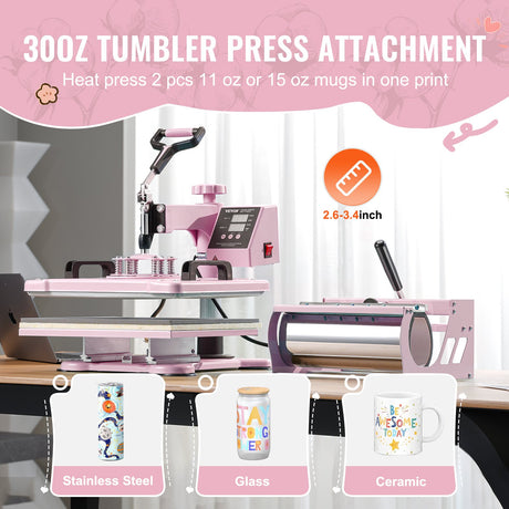30 oz tumbler press attachment holding two mugs at once