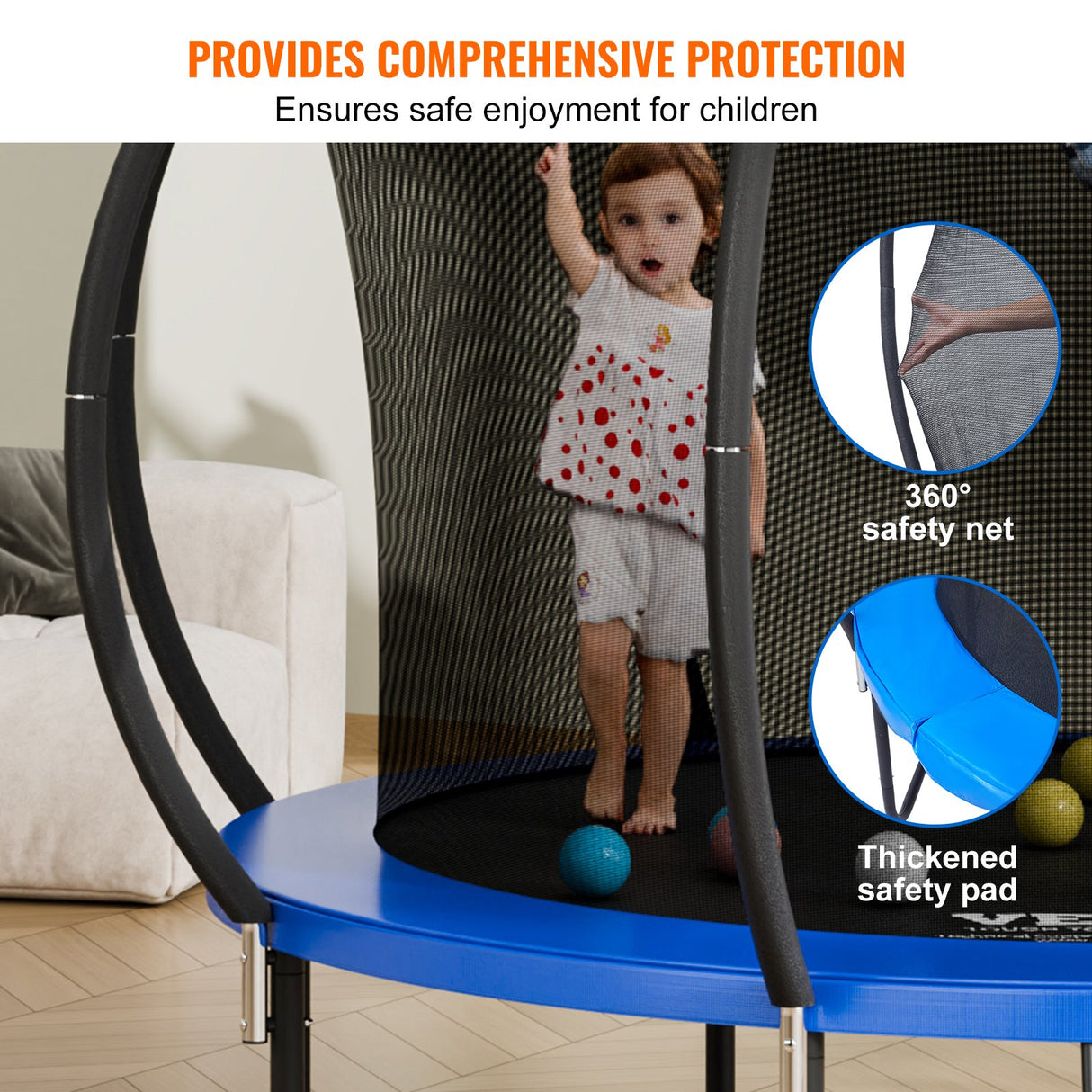 Keppel Round Trampoline with Enclosure and Ladder, 10ft