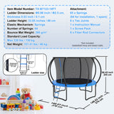 Keppel Round Trampoline with Enclosure and Ladder, 10ft