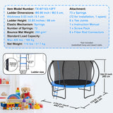 Keppel Round Trampoline with Enclosure and Ladder, 12ft