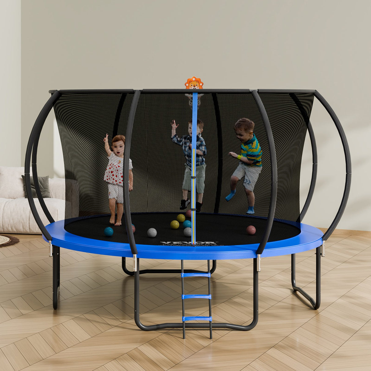 Keppel Round Trampoline with Enclosure and Ladder, 12ft