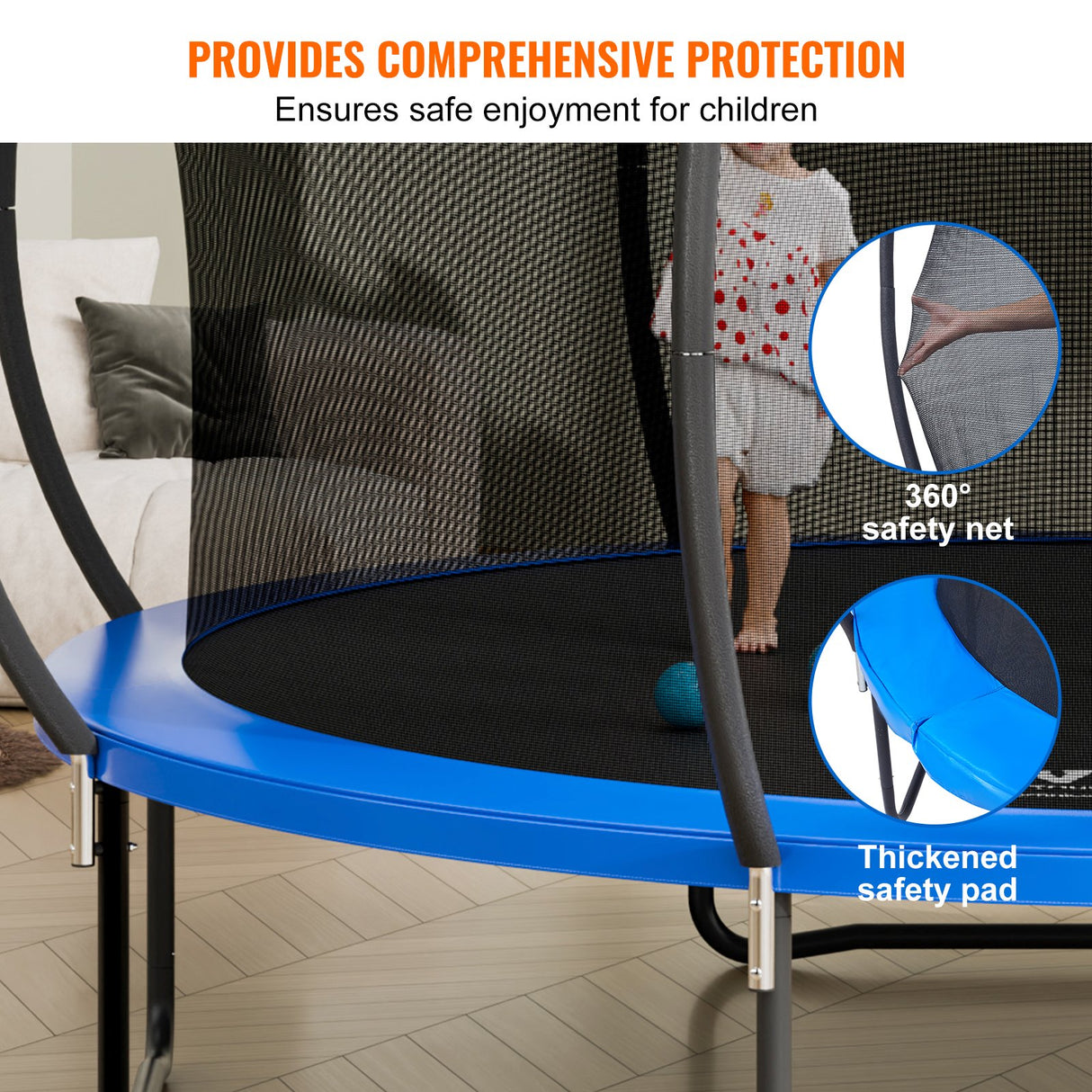 Keppel Round Trampoline with Enclosure and Ladder, 14ft