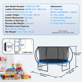 Keppel Round Trampoline with Enclosure and Ladder, 14ft