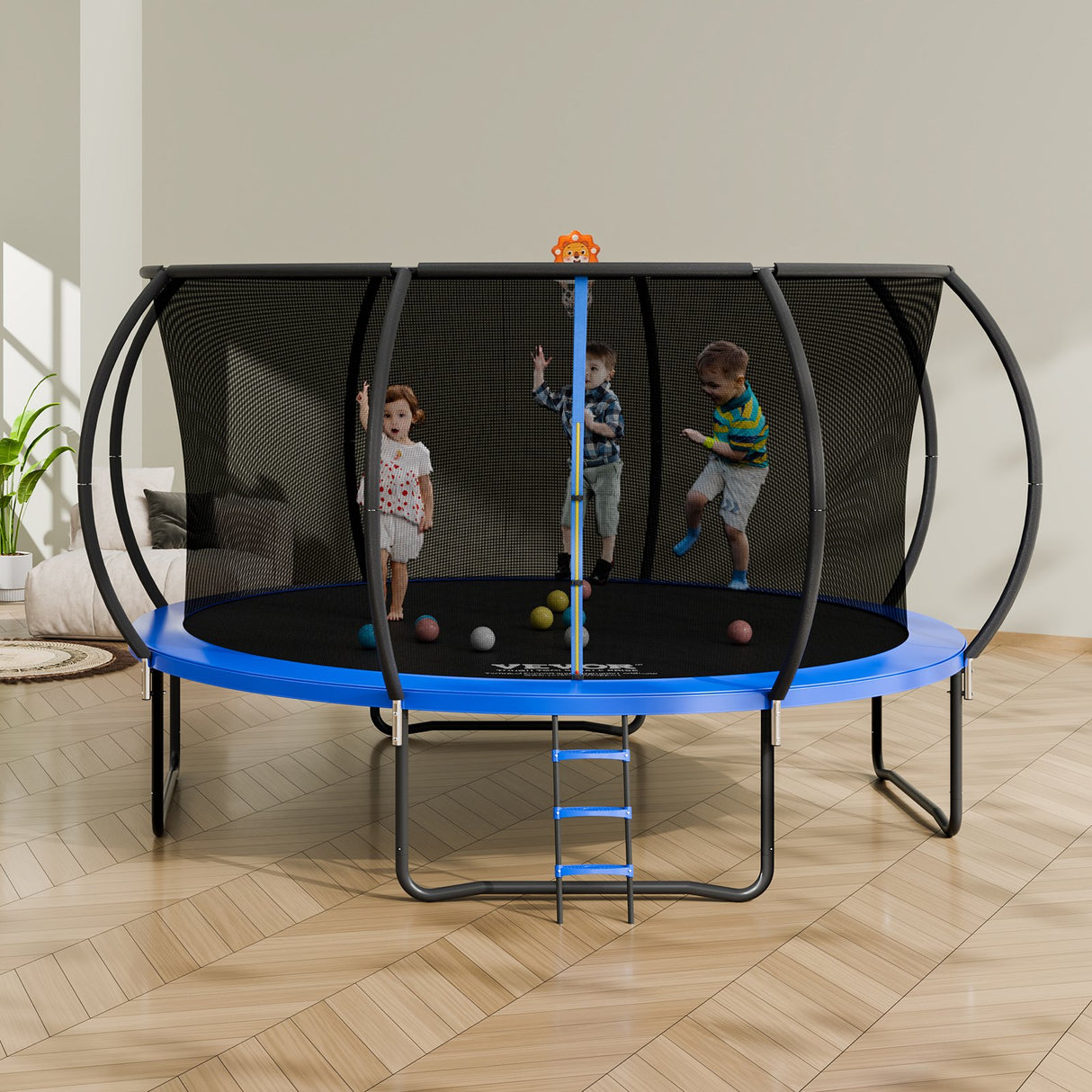 Keppel Round Trampoline with Enclosure and Ladder, 14ft