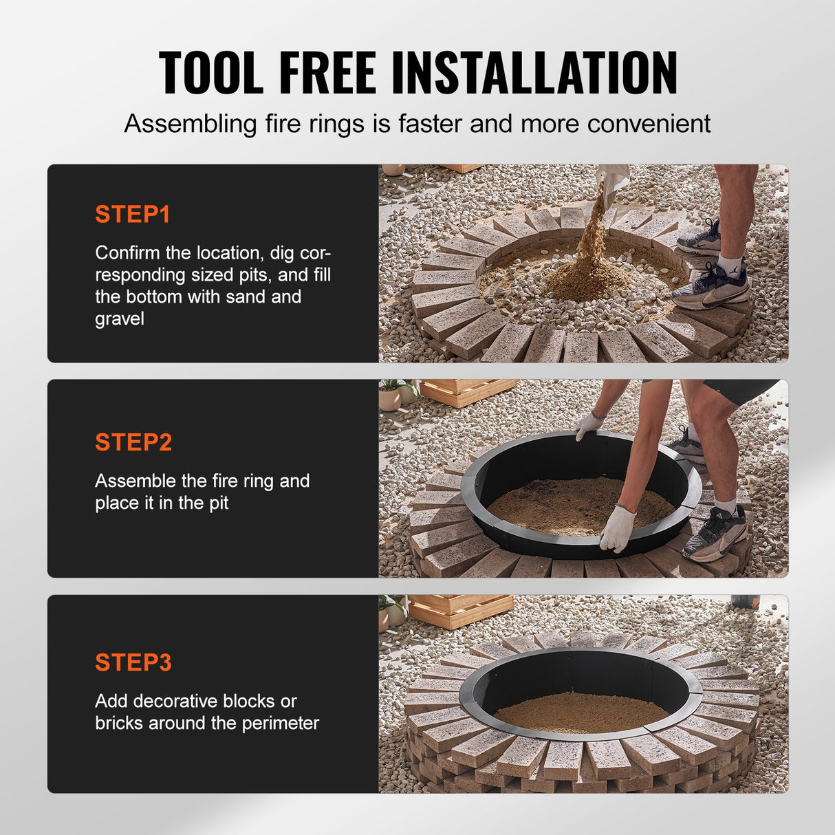 Round High-Temperature Steel Fire Pit Ring