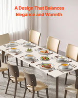 White 32 piece ceramic dinnerware set with plates and bowls