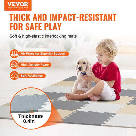 Interlocking EVA foam tiles assembled on floor