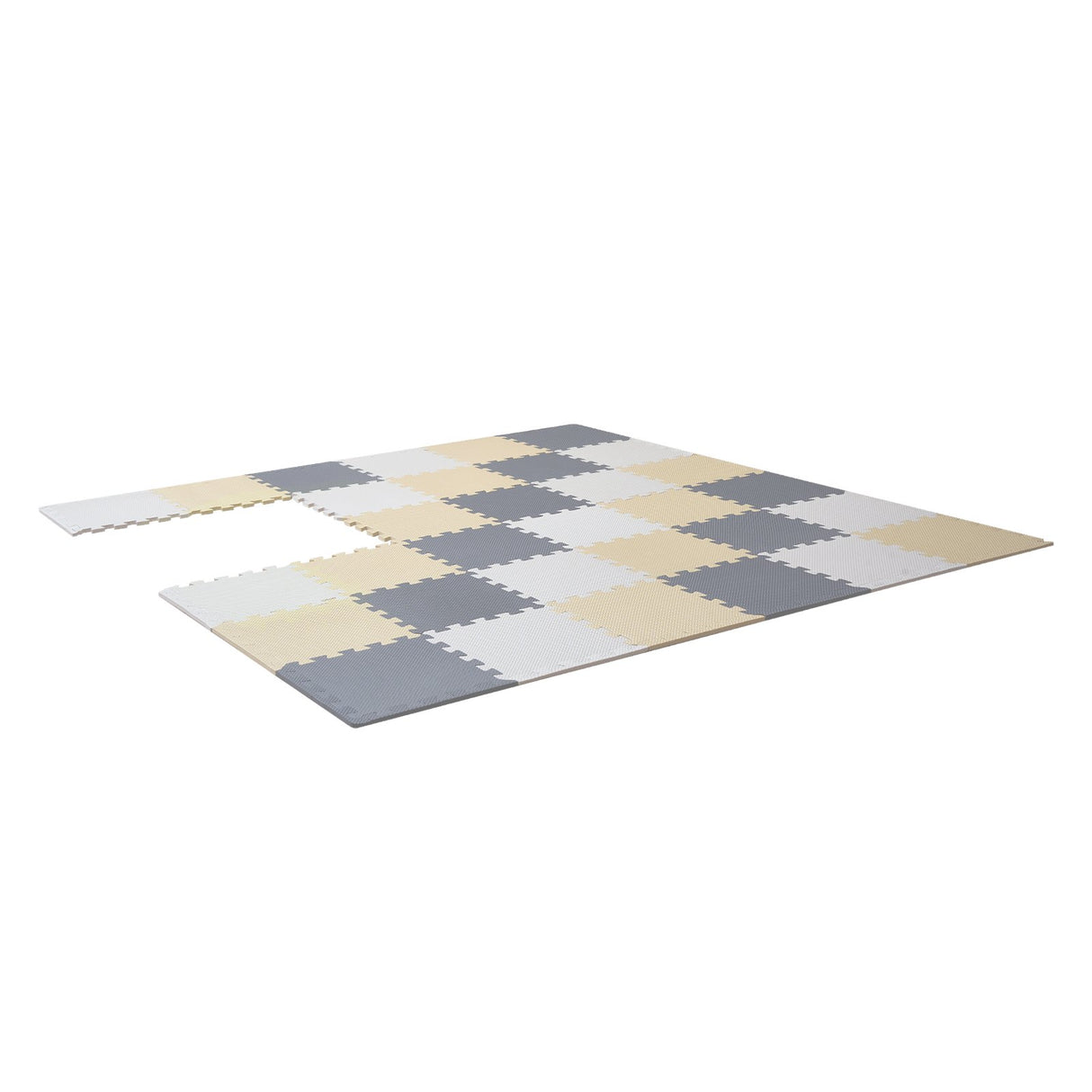 Interlocking EVA foam mat tiles stacked