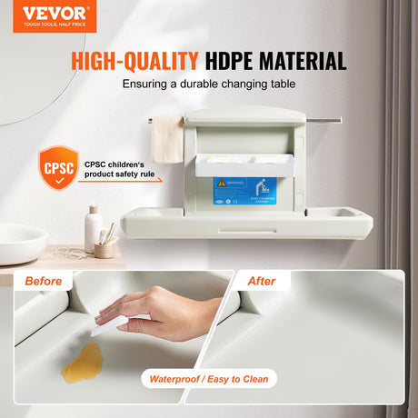 Wall Mounted Baby Changing Station with Safety Harness - view 2