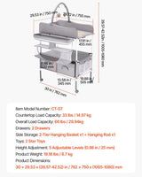 Baby Change Table with Storage Drawers and Wheels, Light Grey - view 7