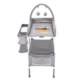 Baby Change Table with Storage Drawers and Wheels, Light Grey - view 10