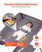 Baby Change Table with Storage and Wheels, Dark Grey - view 5