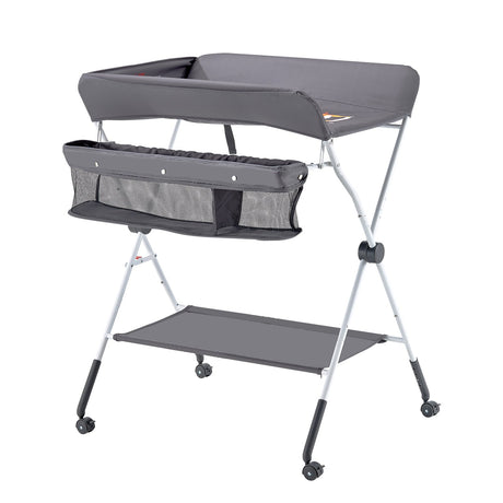 Baby Change Table with Storage and Wheels, Dark Grey - view 9