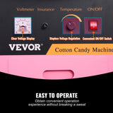 Front control panel of the cotton candy machine with temperature knob and voltage meter