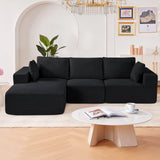 Portbou 4 Seater Modular Sofa, Black