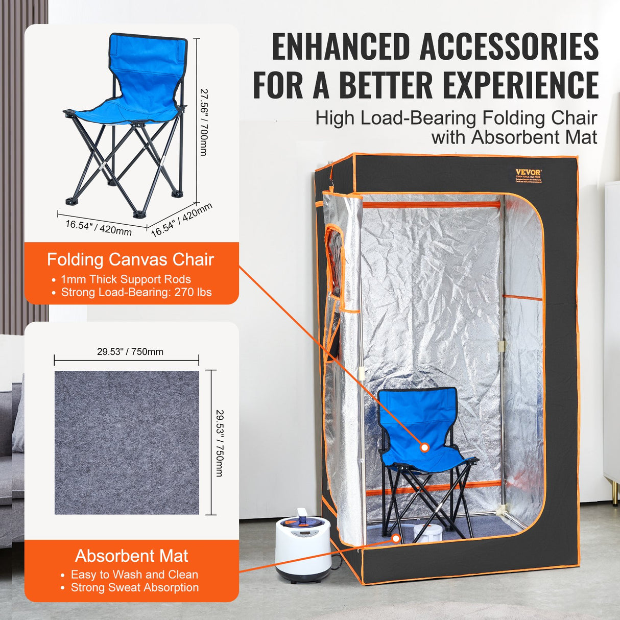 Trinity Portable Steam Sauna Tent, Full Size 1000W