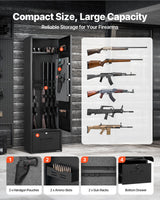 Bardolino Gun Safe, 4 Rifle Cabinet, Digital and Key Lock
