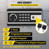 Competa Fingerprint Security Safe, 1.7 cu.ft, Digital and Key Lock