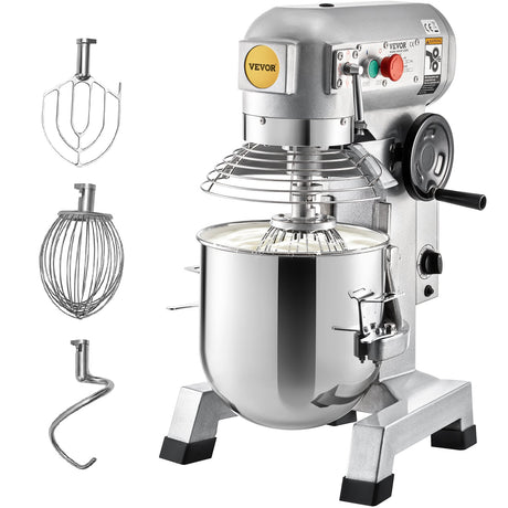 Commercial stand mixer with 9.5 litre stainless steel bowl and safety shield