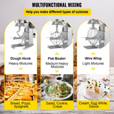 Wire whip attachment whisking cream in commercial stand mixer