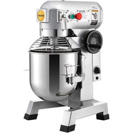 Safety shield closed over the bowl of the 450W commercial stand mixer