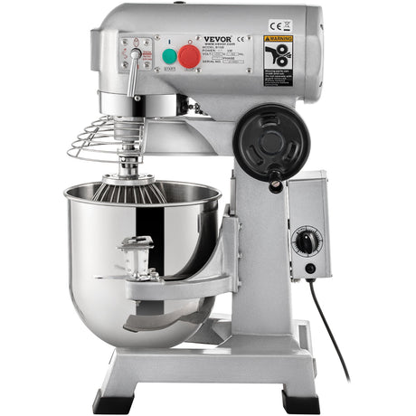 Dough hook, flat beater and wire whip supplied with commercial stand mixer