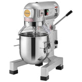 Commercial 10 L stand mixer with stainless steel bowl and lever bowl adjuster