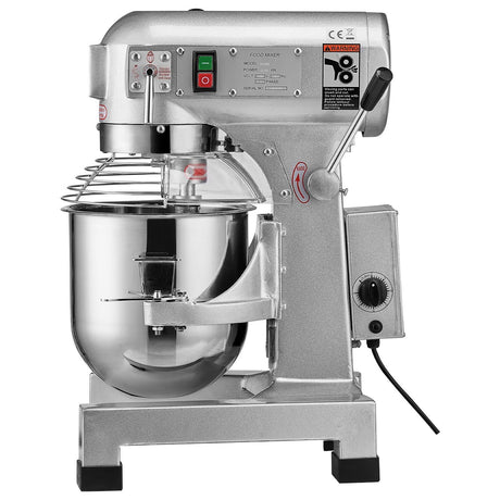 Commercial stand mixer in a bakery kitchen setting